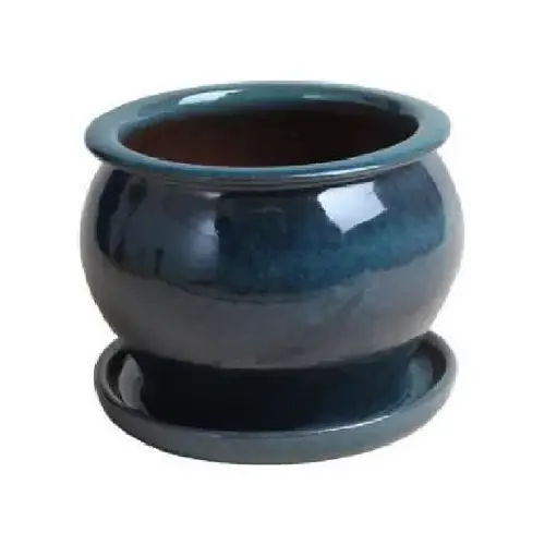 Trendspot DB10021-11J Studio Planter, Aqua Blue Ceramic, 11-In.