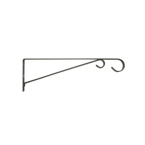 Plant Bracket, Hanging, Black Powder-Coated Steel, 15-In.