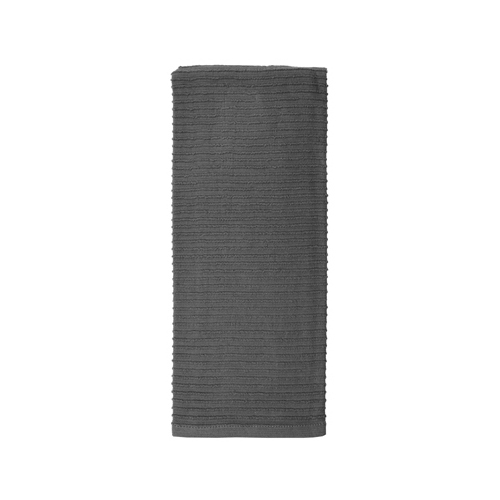 Kitchen Towel, Platinum Gray, 100% Cotton Terry, 19 x 28-In. - pack of 4