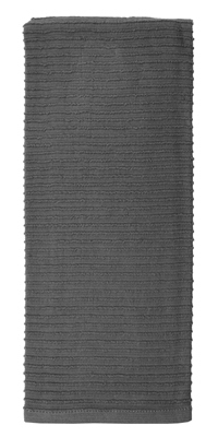 Mu Kitchen 6615-1538 Kitchen Towel, Platinum Gray, 100% Cotton Terry, 19 x 28-In.