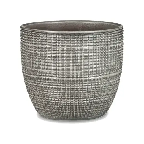 Scheurich 59069 Planter, Indoor, Pimienta Gray Ceramic, 4.75 x 4.25-In.