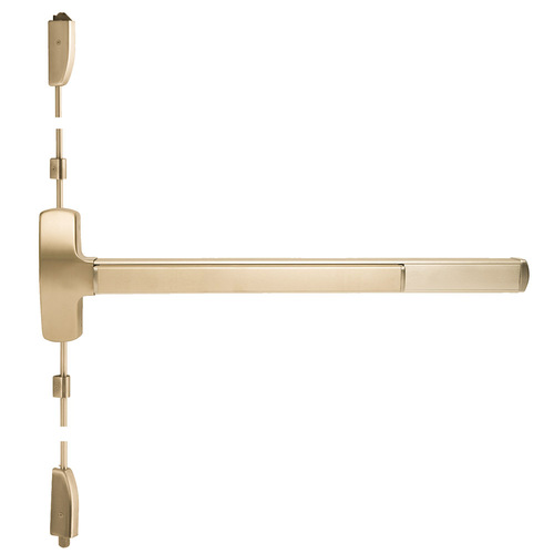 Motorized Exit Device Satin Brass