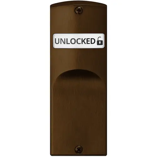 Indicator for Sectional Trim without Input (Blank), Exterior displays "Unlocked / Locked" in White & Red, Field Reversible, Dark Oxidized Bronze Finish Dark Oxidized Bronze