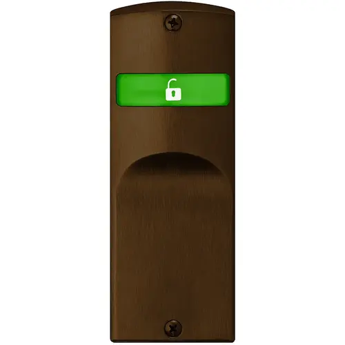 Indicator for Sectional Trim without Input (Blank), Exterior displays Icons only in Green & Red, Field Reversible, Dark Oxidized Satin Bronze Oil Rubbed Finish Dark Oxidized Satin Bronze Oil Rubbed