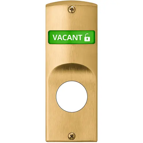 Indicator for Sectional Trim with Cylinder Prep, Exterior displays "Vacant / Occupied" in Green & Red, Field Reversible, Satin Brass Finish Satin Brass