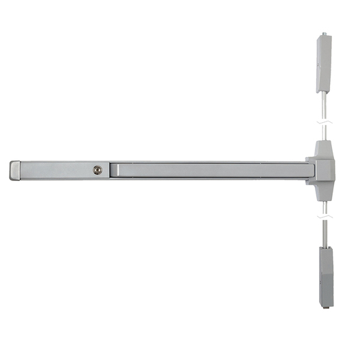 Grade 1 Exit Device, Wide Stile Pushpad, Surface Vertical Rod, 48", Non-Handed, Aluminum Painted Aluminum Painted