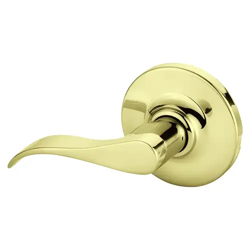 Grade 1 Single Lever Pull Cylindrical Lock, G Lever, Non-Keyed, Bright Brass Finish, Left Hand Bright Brass