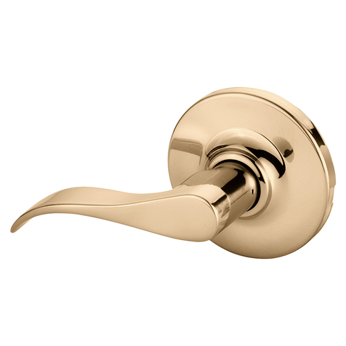 Grade 1 Single Lever Pull Cylindrical Lock, G Lever, Non-Keyed, Bright Bronze Clear Coated Finish, Left Hand Bright Bronze Clear Coated