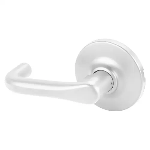 Grade 1 Single Lever Pull Cylindrical Lock, J Lever, Non-Keyed, White Suede Powder Coat Finish, Not Handed White Suede Powder Coat