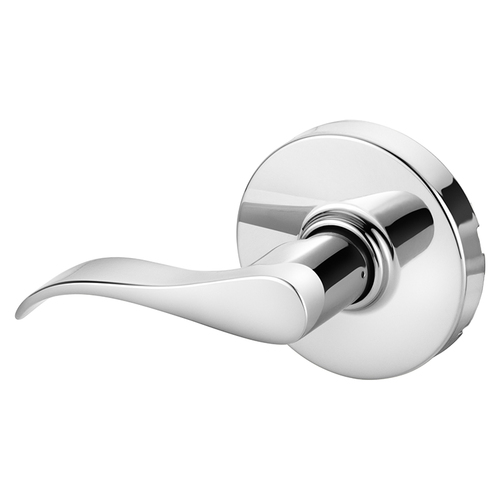 Grade 1 Single Lever Pull Cylindrical Lock, G Lever, Non-Keyed, Bright Chrome Finish, Not Handed Bright Chrome