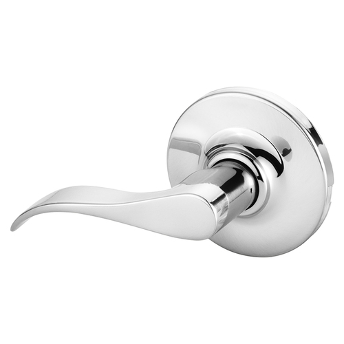 Grade 1 Double Lever Pull Cylindrical Lock, G Lever, Non-Keyed, Bright Chrome Finish, Left Hand Bright Chrome