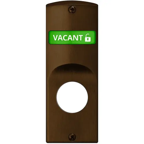 Mortise Indicator Kit for Sectional Trim with Cylinder Prep, Exterior Displays "Vacant / Occupied" in Green & Red Text, Dark Oxidized Satin Bronze Finish Dark Oxidized Satin Bronze