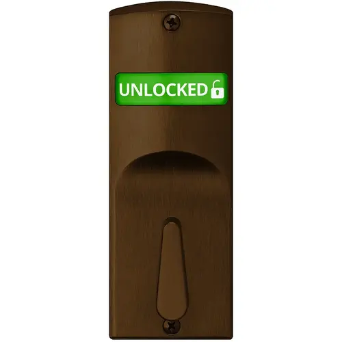 Mortise Indicator Kit for Sectional Trim with Thumbturn, Interior Displays "Unlocked / Locked" in Green & Red Text, Dark Bronze Clear Coated Finish Dark Bronze Clear Coated