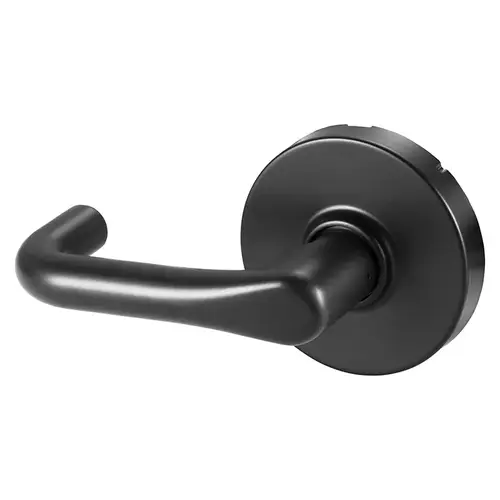 Grade 1 Single Lever Pull Cylindrical Lock, J Lever, Non-Keyed, Black Suede Powder Coat Finish, Not Handed Black Suede Powder Coat