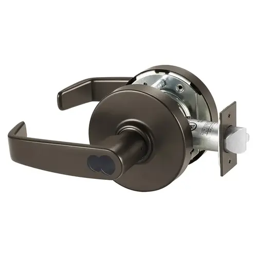 Utility Asylum Cylindrical Lock Grade 1 with L Lever with Large Format IC Prep and L Rose and ASA Strike Less Core Dark Bronze Finish