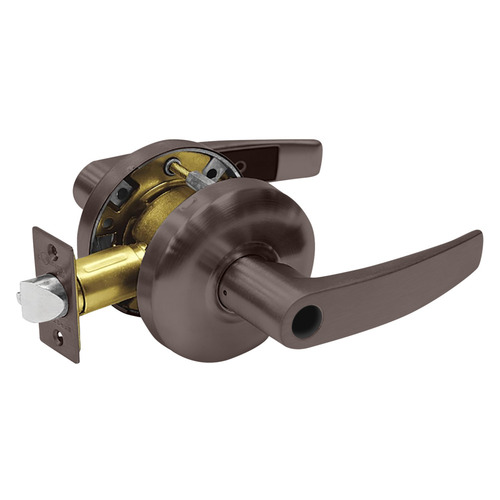 Office Cylindrical Lock Grade 2 with B Lever and K Rose with ASA Strike Less Cylinder Oil Rubbed Bronze Finish Satin Chrome