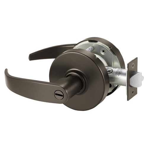 Sargent 2810U65LP10BE Privacy Cylindrical Lock Grade 1 with P Lever and L Rose and ASA Strike Dark Bronze Finish
