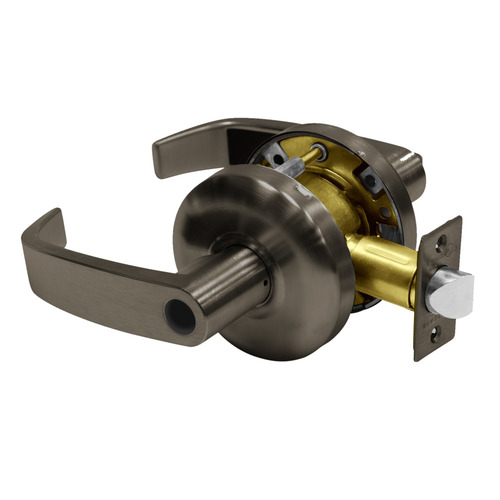 Classroom Cylindrical Lock Grade 2 with L Lever and K Rose and ASA Strike Less Cylinder Dark Bronze Finish