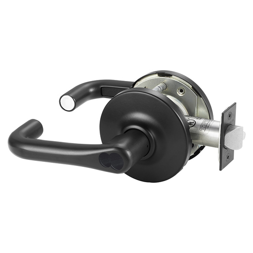 Grade 1 Entrance or Office Cylindrical Lock, J Lever, LFIC Prep Disposable Core, Black Suede Powder Coat Finish, Not Handed Black Suede Powder Coat