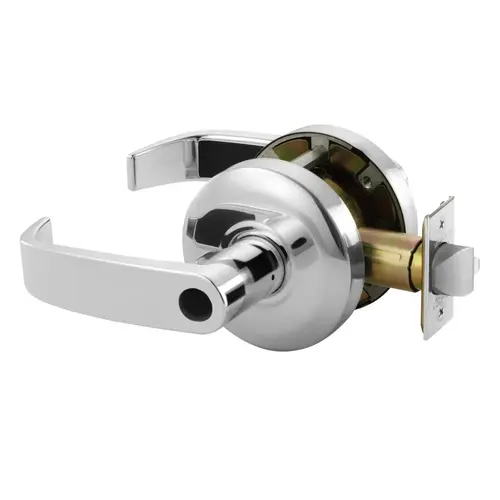 Grade 2 Classroom Cylindrical Lock, L Lever, Conventional Less Cylinder, Bright Chrome Finish, Non-handed Bright Chrome