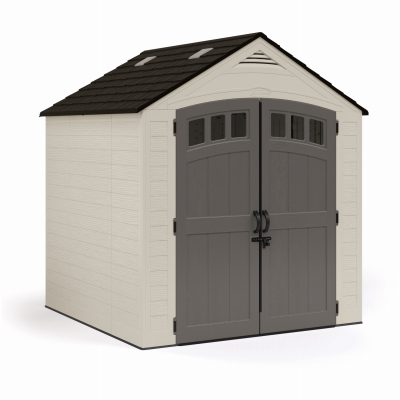 Suncast BMS7727 Storage Shed Cloverdale 7 ft. x 7 ft. Plastic Horizontal Peak with Floor Kit Vanilla