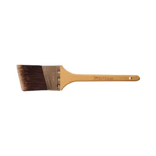 Nylox Dale Angular Trim Brush, 1 in W, 1-15/16 in L Bristle, Nylon Bristle, Rat Tail Handle Tan