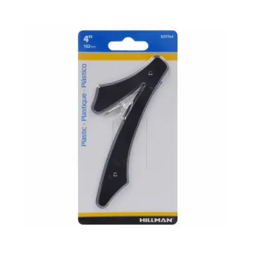 Number 4" Black Plastic Nail-On 7 - pack of 10