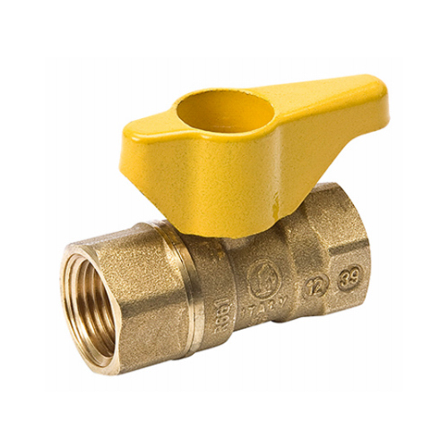 ProLine Series Gas Ball Valve, 1/2 in Connection, FPT, 200 psi Pressure, Manual Actuator, Brass Body Chrome