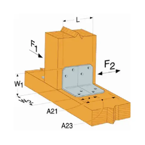 ZMax 2 In. x 1-1/2 In. x 2-3/4 In. Galvanized Steel 18 ga Reinforcing Angle