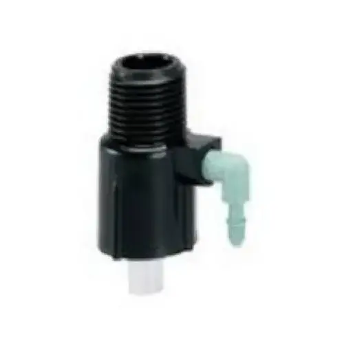 Manifold, 1/2 x 1/4 in Connection, Thread x Barb, 1 -Port, 1/4 in Tubing, Plastic, Black