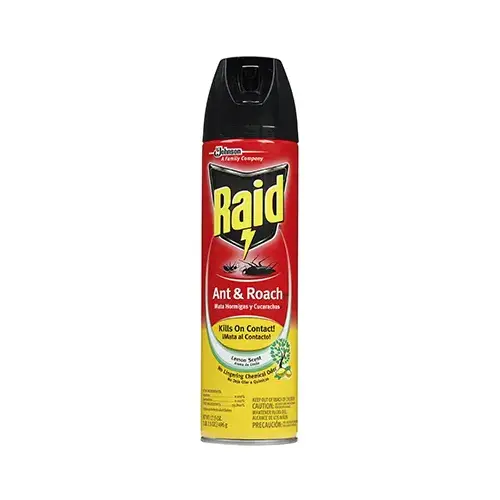 Ant and Roach Killer, Liquid, Spray Application, 17.5 oz Aerosol Can Clear