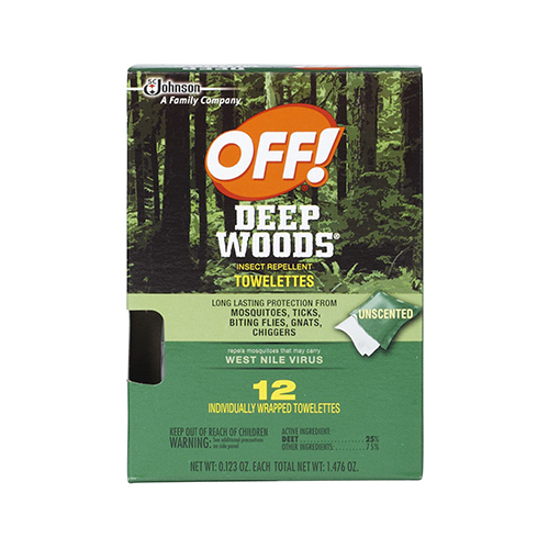 Deep Woods Insect Repellent Towelette, 12 CT Pack, Liquid, Clear/White, Alcohol - pack of 12