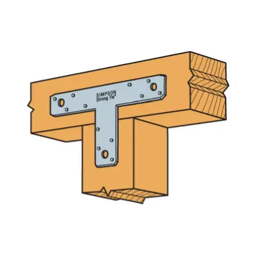 T-Strap Tie, 12 in L, 2 in W, Galvanized Steel, Fastening Method: Nail Zinc