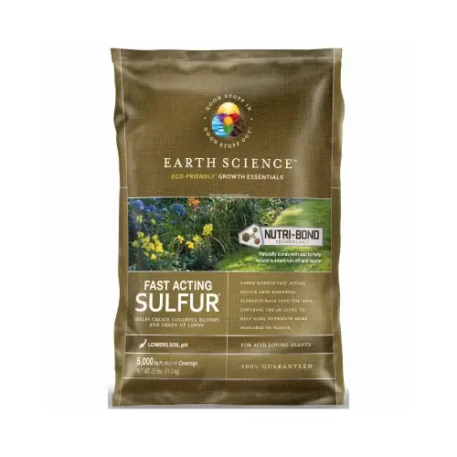 Earth Science 11883-80 Fast Acting Sulfur For Lawns & Plants, 25 Lbs., Covers 5,000 Sq. Ft.