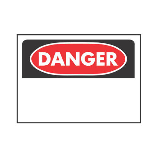 Sign English White Danger 10" H X 14" W - pack of 6