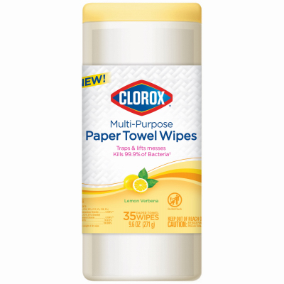 CLOROX 32580 Disinfecting Wipes Lemon Verbena Scent 35 ct