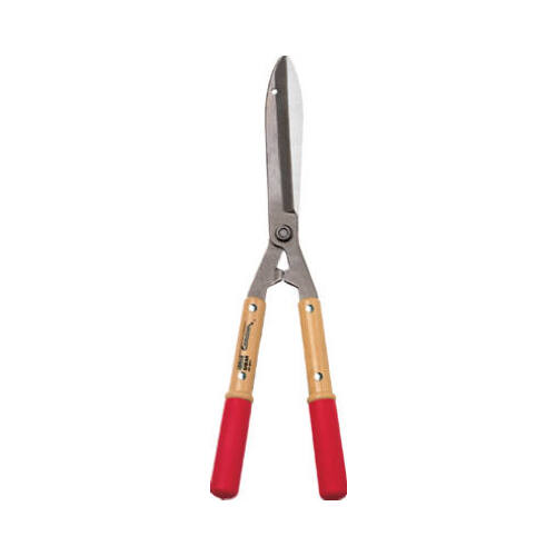 Hedge Shear, Straight Edge With Limb Notch Blade, 8-1/4 in L Blade, Steel Blade, Wood Handle