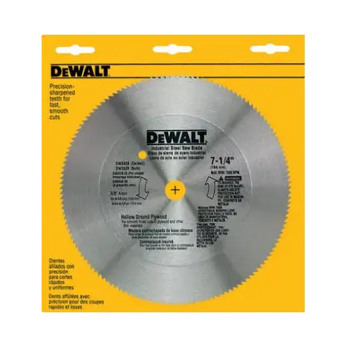 Circular Saw Blade 7-1/4" D X 5/8" S Steel 140 teeth