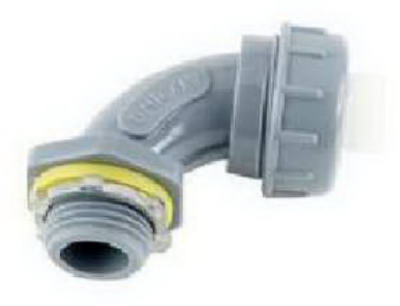 Halex 27692 Liquidtight Connector, 90 deg Angle, PVC