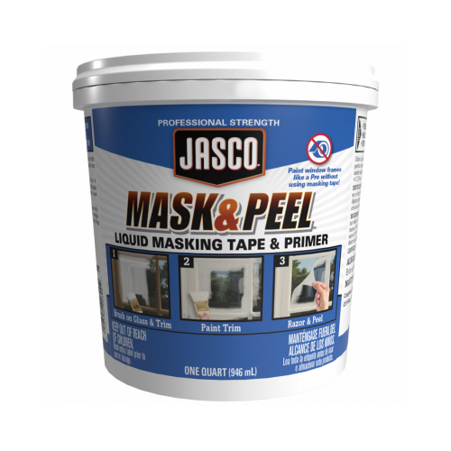 Mask and Peel Liquid Masking Tape and Primer, White, Flat/Matte, 1 qt