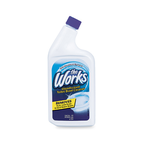 The Works 33310WK 33310WK Toilet Bowl Cleaner, 32 oz Bottle, Liquid, Mint, Blue