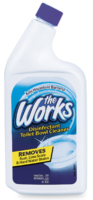 The Works 33310WK 33310WK Toilet Bowl Cleaner, 32 oz Bottle, Liquid, Mint, Blue