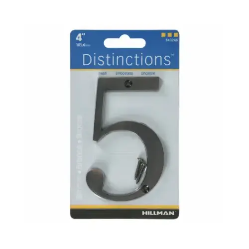 Number Distinctions 4" Bronze Metal Screw-On 5 - pack of 3