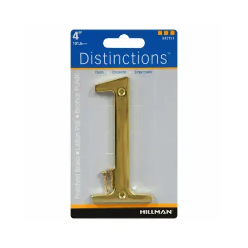 Number Distinctions 4" Gold Brass Screw-On 1 - pack of 3