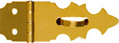 National Hardware N211-466 V1824 Series Decorative Hasp, 1-7/8 in L, 5/8 in W, Brass, Solid Brass, 1/8 in Dia Shackle