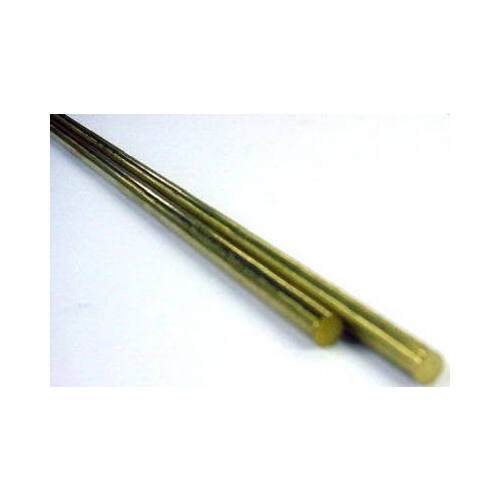 CRL 8165 Decorative Metal Rod, 5/32 in Dia, 12 in L, 260 Brass, 260 Grade