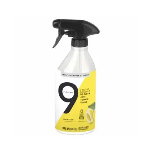 9 Elements 95101 Multi-Purpose Cleaner, Vinegar Powered, Lemon Scent, 18 oz.