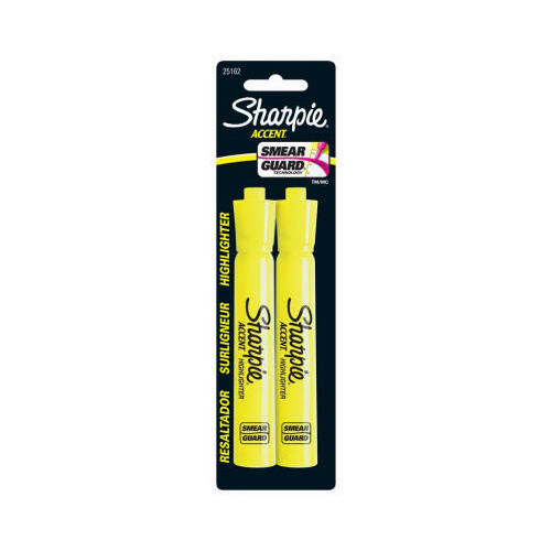 Sharpie 25162PP-XCP6 Highlighter Accent Neon Color Yellow Chisel Tip - pack of 6 Pairs