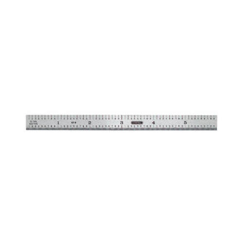 Precision Measuring Ruler with Graduations, SAE Graduation, Stainless Steel, 15/32 in W