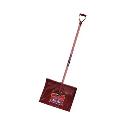 Nordic 18 In. Poly Snow Shovel with 42.25 In. Wood Handle